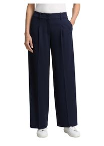 Stoffhose Tom Tailor, Damen, Gr. 40, L&auml;nge 32, blau (sky captain blau), Web, Obermaterial: 60% Viskose, 34% Polyamid, 6% Elasthan. Futter: 100% Polyester, unifarben, weit kn&ouml;chellang, Hosen Stoffhose, Sommerhose mit Taschen