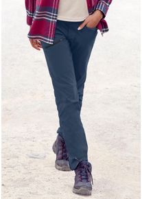 active by Lascana Trekkinghose LASCANA ACTIVE, Damen, Gr. 50, N-Gr, blau (marine), Web, Obermaterial: 95% Polyamid, 5% Elasthan, unifarben, Basic lang, Hosen Trekkinghose, mit 3 Zipper Taschen, Topseller