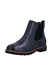 Chelseaboots Remonte, Damen, Gr. 45, blau (dunkelblau), Elastischer Einsatz, Leder, unifarben, Schuhe Chelseaboots, Winterstiefelette, Klassik-Boots mit wasserabweisender TEX-Membran