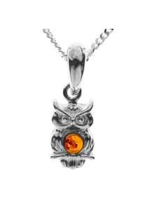 Kette mit Anh&auml;nger OSTSEE-SCHMUCK "OSTSEE-SCHMUCK Kette mit Anh&auml;nger kleiner Uhu", silber (wei&szlig;, neutral), Halsketten, M&auml;dchen, 36 bis 38cm, Silber 925 (Sterlingsilber), L: 36 38, Kette mit Anh&auml;nger