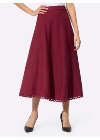 CR&Eacute;ATION L Strickrock CREATION L, Damen, Gr. 48, rot (dunkelrot), 42% Viskose, 30% Lyocell, 28% Polyester, unifarben, wadenlang, R&ouml;cke Strickrock