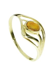 Fingerring OSTSEE-SCHMUCK "- Hella - Gold 333/000 - Bernstein" Gr. 52, gold (gold 333, goldfarben, gelb), Fingerringe, Damen, 52, Fingerring
