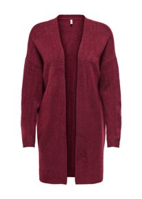 Strickjacke Only "ONLTALIO LS OPEN CARDIGAN BF KNT", Damen, Gr. XL, cabernet detail:melange, Strick, Obermaterial: 75% Polyacryl, 22% Polyester, 3% Elasthan, meliert, regular fit, V-Ausschnitt, Strickjacken Strickjacke