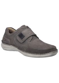 Klettschuh Josef Seibel "New Anvers 83", Herren, Gr. 50, grau (asphalt), Leder, Schuhe Klettschuh, Slipper, Komfortschuh in extraweiter Form