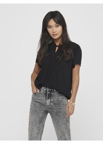 Jacqueline de Yong Kurzarmbluse JDY "JDYLIMA LIFE S/S TOP WVN NOOS", Damen, Gr. 42 (XL), schwarz, Web, Obermaterial: 100% Viskose, unifarben, loose fit normal, V-Ausschnitt, Blusen Kurzarmbluse, Viskose, loose fit, Topseller