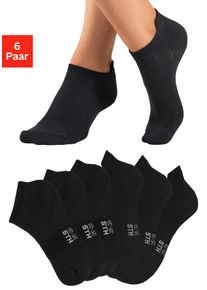 H.I.S. Sportsocken H.I.S, M&auml;dchen, Gr. 35-38, schwarz (6x schwarz), Baumwollmischung, unifarben, elastisch, Socken Sportsocken, Kurzsocken und Sneakersocken in einem Pack, Topseller
