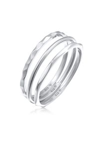 Ring-Set Elli "Ring Stapelring Stacking Boho Set (3 tlg.) 925 Sterling Silber" Gr. 56, silber, Fingerringe, Damen, 56, ohne Stein, Silber 925 (Sterlingsilber), Ring-Set