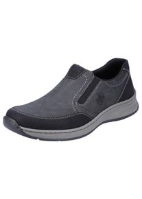 Slipper Rieker, Herren, Gr. 47, grau (grau, kombiniert), Synthetik, Schuhe Slipper, Schlupfschuh, Halbschuh mit Stretcheins&auml;tze