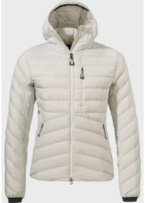 Sch&ouml;ffel Outdoorjacke SCH&Ouml;FFEL "Down Jacket Tschierval L", Damen, Gr. 36, beige (9040, natur), Oberstoff : 100% Nylon; Futter : 100% Nylon; Wattierung : 100% Polyester; F&uuml;llung : 100% Daune, regular fit, hoch geschlossener Ausschnitt, Jacken Outdoorjacke