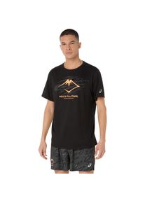 Laufshirt asics "FUJITRAIL LOGO SS TOP", Herren, Gr. S, schwarz (performance schwarz), Obermaterial: 100% Polyester, Shirts Laufshirt