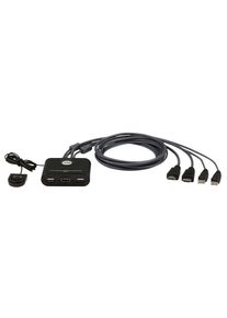 Aten KVM-switch med kabel, 1920 x 1080, HDMI-uttag / 2x USB-A-uttag - 2x HDMI-kontakt / 2x USB-A-kontakt - CS22HF-AT