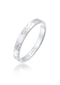 Silberring Elli "Ring Bandring Geh&auml;mmert 925 Sterling Silber" Gr. 48, silber, Fingerringe, Damen, 48, Silber 925 (Sterlingsilber), Silberring