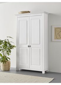 Schuhschrank OTTO HOME "Rauna", wei&szlig;, B:113cm H:194cm T:39cm, Massivholz, Schr&auml;nke, Schuhschrank, aus massiver Kiefer, viel Stauraum