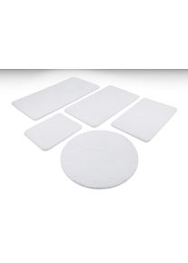 Badematte WECON HOME BASICS "Joris", wei&szlig;, H:20mm, Polyester, Badematten, Badematte, waschbar, viele Gr&ouml;&szlig;en, Badezimmerteppich, uni