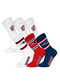 Kurzsocken NFL "Socken NFL 6Pack Crew Socks 6er Pack", Damen, Gr. 43-46, bunt (new england patriots 2, wei&szlig;), Obermaterial: 58% Baumwolle CO. 39% Polyester PES. 3% Elasthan EL., Socken Kurzsocken