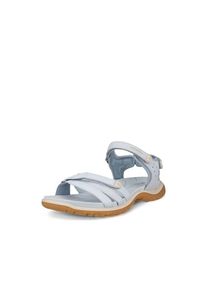 Trekkingsandale Ecco "Ecco OFFROAD ROAM W", Damen, Gr. 43, blau (hellblau), Leder, Textil, Schuhe Trekkingsandale, Outdoorschuh, Sommerschuh, Freizeitsandale, mit Klettverschl&uuml;ssen