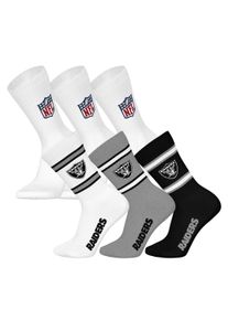 Kurzsocken NFL "Socken NFL 6Pack Crew Socks 6er Pack", Damen, Gr. 43-46, bunt (las vegas raiders, wei&szlig;), Obermaterial: 58% Baumwolle CO. 39% Polyester PES. 3% Elasthan EL., Socken Kurzsocken