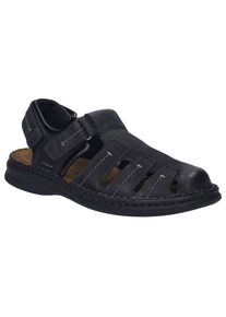 Sandale Josef Seibel "Max 92", Herren, Gr. 46, schwarz, Leder, Schuhe Sandale, B&auml;ckersandale, Komfortschuh, Klettschuh in weiter Form