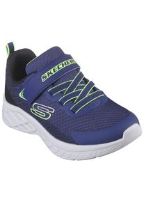Sneaker Skechers "MICROSPEC II", Jungen, Gr. 37, bunt (navy, limette), Synthetik, Textil, Schuhe Sneaker, Freizeitschuh mit Klettverschluss, Gr&ouml;&szlig;enschablone zum Download