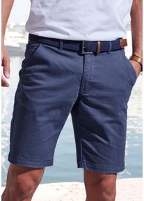 Chinoshorts John Devin "regular-fit", Herren, Gr. 33, N-Gr, blau, Web, Obermaterial: 98% Baumwolle, 2% Elasthan, unifarben, regular fit kurz, Hosen Chinoshorts, Shorts aus elastischer Baumwoll-Qualit&auml;t