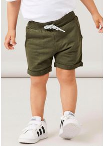 Sweatshorts name it "NKMVERMO LONG SWE SHORTS UNB F NOOS", Jungen, Gr. 152, N-Gr, gr&uuml;n (deep depths), angeraute Sweatware, Obermaterial: 100% Baumwolle, unifarben, regular fit kurz, Hosen Sweatshorts, Baumwolle, Umschlagsaum
