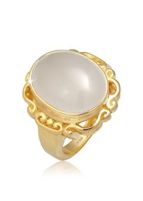 Silberring Elli Premium "Ring Mondstein Vintage Ornament Edelstein 925 Silber" Gr. 58, gold, Fingerringe, Damen, 58, Silber 925 (Sterlingsilber), Silberring