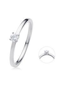 Diamantring ONE ELEMENT "0.15 ct Diamant Brillant Ring aus 585 Wei&szlig;gold" Gr. 54, silber, Fingerringe, Damen, 54,mit Brillant, Wei&szlig;gold 585, Diamantring