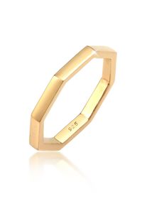 Silberring Elli "Ring Pinky Ring Achteckform Mini Ring 925 Silber" Gr. 48, gold, Fingerringe, Damen, 48, Silber 925 (Sterlingsilber), Silberring
