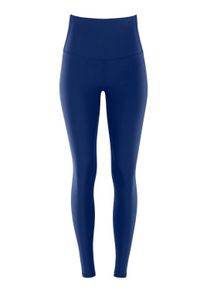 Leggings WINSHAPE "Functional Comfort HWL117C", Damen, Gr. XL, Normalgr&ouml;&szlig;en, blau (dunkelblau), 85% Polyester, 15% Elasthan, Hosen Leggings, mit V-Shape Applikation und Core-Bund