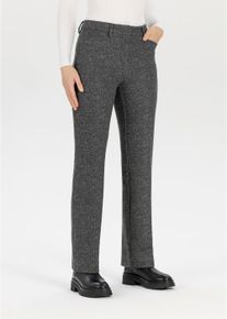 Stoffhose Stehmann, Damen, Gr. 36, N-Gr, schwarz (schwarz, 900), Obermaterial: 82% Polyester, 14% Baumwolle, 4% Elasthan, meliert, regular fit kn&ouml;chellang, Hosen Stoffhose, Sommerhose mit Taschen