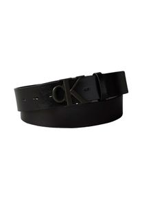 Lederg&uuml;rtel Calvin Klein "MONOGRAM BUCKLE 35MM", Herren, Gr. 110, schwarz (schwarz, matte schwarz), Rindsleder, unifarben, G&uuml;rtel Lederg&uuml;rtel, Gr&ouml;&szlig;enverstellbar