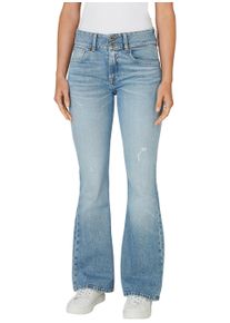 5-Pocket-Jeans Pepe Jeans "FLARE JEANS MW VENUS", Damen, Gr. 32, L&auml;nge 30, light used bleached, Denim/Jeans, Obermaterial: 99% Baumwolle, 1% Elasthan, ausgestellt, Jeans 5-Pocket-Jeans, im Flared Fit