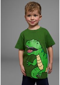 T-Shirt Kidsworld "DINOSAURIER", Jungen, Gr. 104/110, gr&uuml;n, Jersey, Obermaterial: 100% Baumwolle, bedruckt, Basic, Rundhals, Shirts T-Shirt, Kurzarm, Basic-Passform, bedruckt, Rundhalsausschnitt