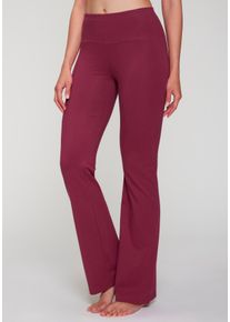 active by Lascana Jazzpants LASCANA ACTIVE, Damen, Gr. 40/42, N-Gr, lila (beere), Single Jersey, Obermaterial: 95% Baumwolle, 5% Elasthan, unifarben, Basic, lang, Hosen Jazzpants, mit breitem B&uuml;ndchen
