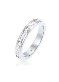 Silberring Elli "Ring Bandring Memory Zirkonia Verlobung 925 Silber" Gr. 58, silber, Fingerringe, Damen, 58, Silber 925 (Sterlingsilber), Silberring
