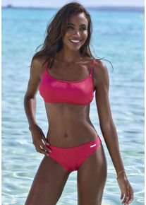 Bustier-Bikini ELBSAND, Damen, Gr. 36, Cup A/B, pink (hummer), Recycling-Polyamid, strukturiert, unifarben, Bikini-Sets Bustier-Bikini, aus trendiger Rippware