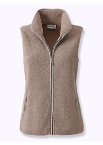 Fleeceweste Casual Looks, Damen, Gr. 54, grau (taupe), 100% Polyester, unifarben, Westen Fleeceweste