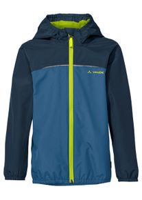 Regenjacke Vaude "Kids Turaco Jacket III", Kinder, Gr. 158 (164), blau (ultramarine), Web, Obermaterial: 100% Polyester, regular fit normal, hoch geschlossener Ausschnitt, eingesetzt elastischer Bund, Jacken Regenjacke, f&uuml;r Kinder, atmungsaktiv, winddicht, wasserdicht