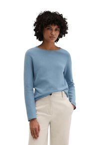 Marc O'Polo Strickpullover MARC O'POLO, Damen, Gr. XS, fall sky, Strick, Obermaterial: 100% Baumwolle, slim fit, U-Boot-Ausschnitt, Rollkante, Pullover Strickpullover, slim fit aus softem Organic Cotton, mit Rollkanten