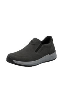 Slipper Rieker, Herren, Gr. 47, grau, Lederimitat, unifarben, Schuhe Slipper, Schlupfschuh, Halbschuh, Slip-on Sneaker mit Ziern&auml;hte