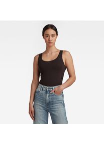 G-Star Raw Tanktop G-STAR, Damen, Gr. M (38), schwarz, Jersey, Obermaterial: 95% Baumwolle, 5% Elasthan, unifarben, figurbetont normal, tiefer Rundhals, Tops Tanktop, mit dezenter Stickerei