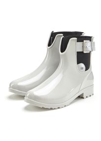 Gummistiefelette Vivance, Damen, Gr. 41, grau, Obermaterial: 100% PVC. Decksohle: 100% Textilmaterial. Futter: 100% Textilmaterial. Laufsohle: 100% Synthetik, gl&auml;nzend, unifarben, Basic, Schuhe Gummistiefelette, Gummistiefel im Chelsea-Look, Schlupfstiefel, Boots, Stiefel VEGAN
