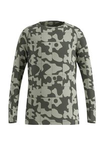 Odlo, Unisex, Funktionsshirt, Adventurer Active Warm Base-Layer-Shirt mit Print (152), Grau, Gr&uuml;n, 152