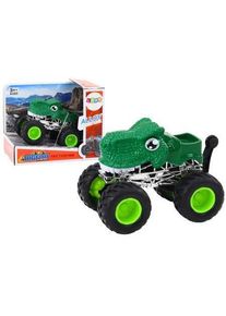 Lean Toys Dino-Roadster mit grossen Gummir&auml;dern, gr&uuml;n