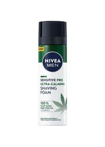 Nivea, Rasierschaum + Rasiergel, Men Sensitive Pro Ultra-Calming Shaving Foam shaving foam with hemp seed oil (200 ml, Rasierschaum)
