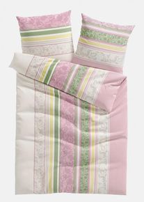 bonprix Lenjerie de pat din material cu bumbac, roz, 1x 80/80 cm, 1x 135/200 cm