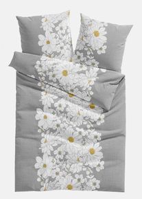 bonprix Lenjerie de pat din material cu bumbac, gri, 1x 80/80 cm, 1x 135/200 cm