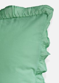 bonprix Lenjerie de pat din linou, cu volănașe, verde, 1x 80/80 cm, 1x 155/220 cm