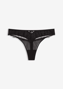 bonprix Femei Chilot string din material brodat, negru, 48/50