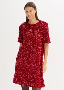 bonprix Minikleid mit Pailletten, rot